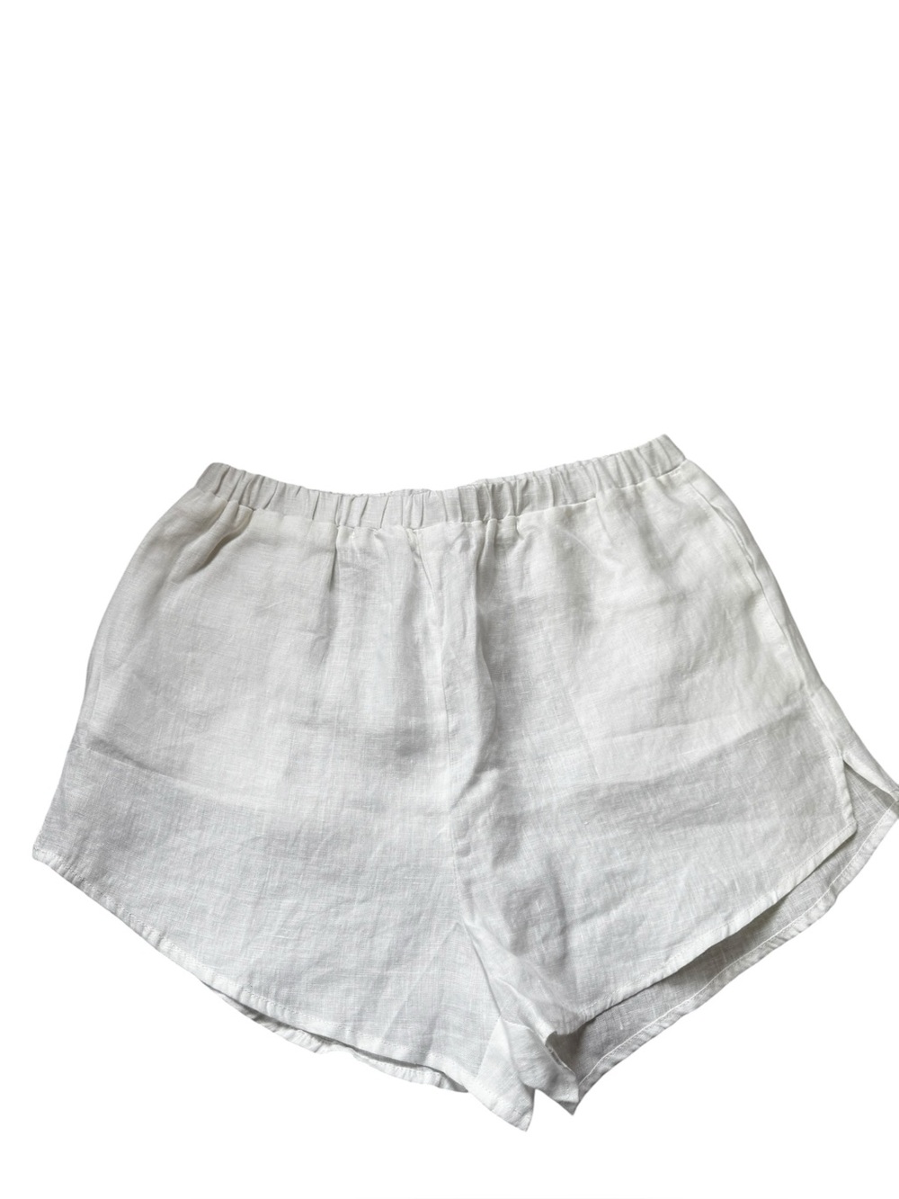 Vitamin A Tallows Linen Short - White EcoLinen XS Elastic Waist